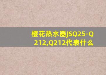 樱花热水器JSQ25-Q212,Q212代表什么