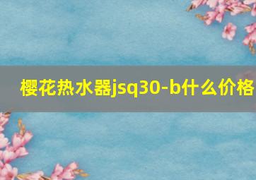 樱花热水器jsq30-b什么价格