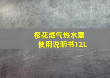 樱花燃气热水器使用说明书12L