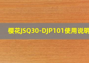 樱花JSQ30-DJP101使用说明书