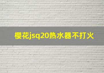 樱花jsq20热水器不打火