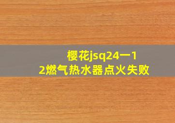 樱花jsq24一12燃气热水器点火失败