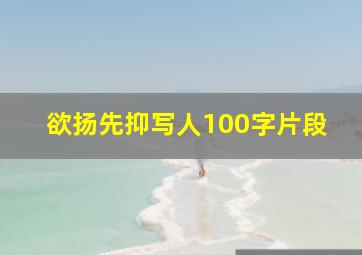 欲扬先抑写人100字片段