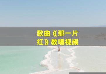 歌曲《那一片红》教唱视频