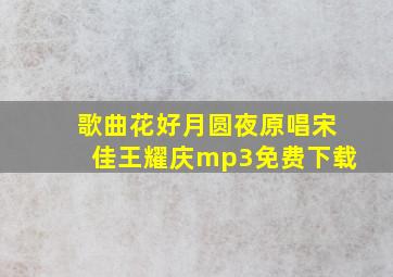 歌曲花好月圆夜原唱宋佳王耀庆mp3免费下载