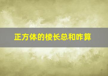 正方体的棱长总和咋算