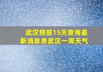 武汉预报15天查询最新消息表武汉一周天气