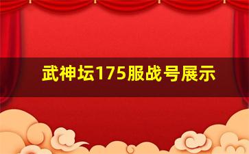 武神坛175服战号展示