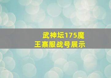 武神坛175魔王寨服战号展示