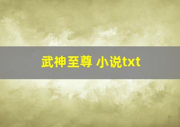 武神至尊 小说txt