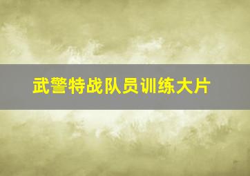 武警特战队员训练大片