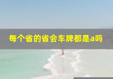 每个省的省会车牌都是a吗