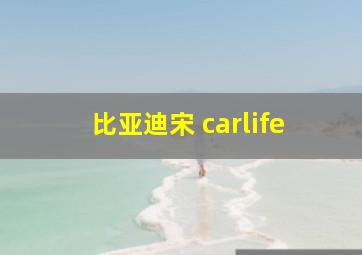 比亚迪宋 carlife