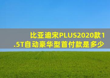 比亚迪宋PLUS2020款1.5T自动豪华型首付款是多少