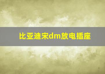 比亚迪宋dm放电插座