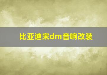 比亚迪宋dm音响改装