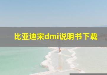 比亚迪宋dmi说明书下载