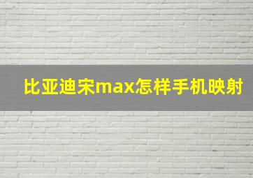 比亚迪宋max怎样手机映射