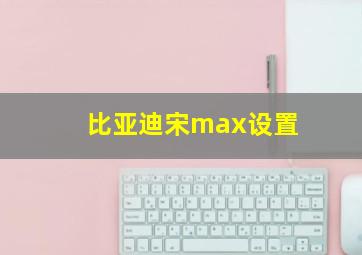 比亚迪宋max设置