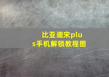 比亚迪宋plus手机解锁教程图