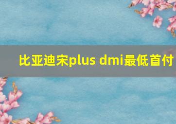 比亚迪宋plus dmi最低首付