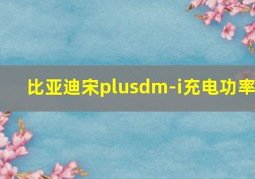 比亚迪宋plusdm-i充电功率