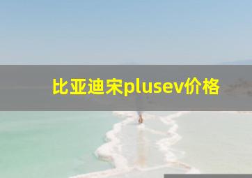 比亚迪宋plusev价格