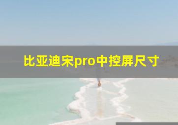 比亚迪宋pro中控屏尺寸