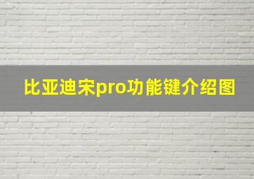 比亚迪宋pro功能键介绍图