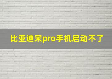 比亚迪宋pro手机启动不了