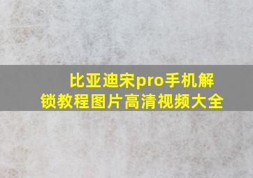 比亚迪宋pro手机解锁教程图片高清视频大全