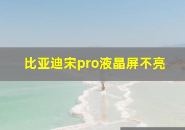 比亚迪宋pro液晶屏不亮