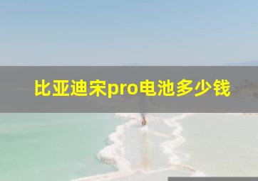 比亚迪宋pro电池多少钱