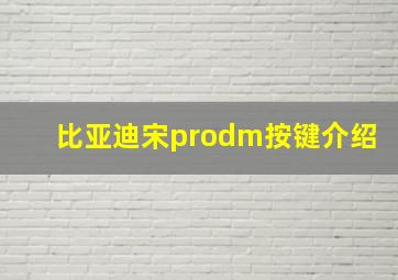 比亚迪宋prodm按键介绍