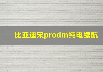 比亚迪宋prodm纯电续航