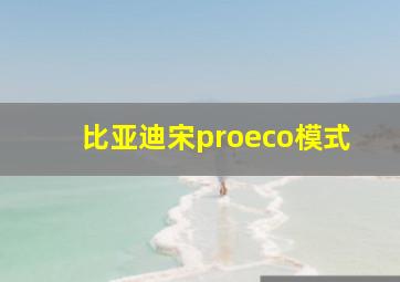 比亚迪宋proeco模式