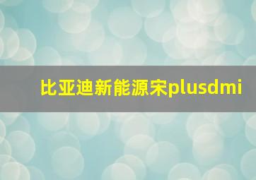 比亚迪新能源宋plusdmi