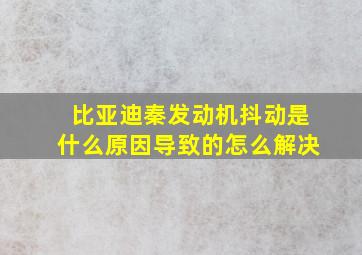 比亚迪秦发动机抖动是什么原因导致的怎么解决