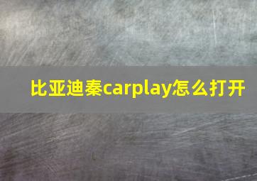 比亚迪秦carplay怎么打开