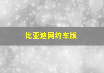 比亚迪网约车版