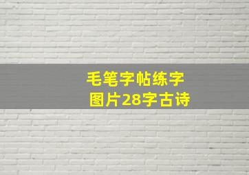 毛笔字帖练字图片28字古诗