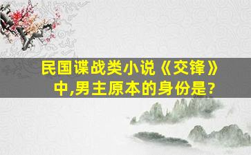 民国谍战类小说《交锋》中,男主原本的身份是?