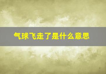 气球飞走了是什么意思