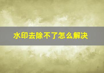 水印去除不了怎么解决