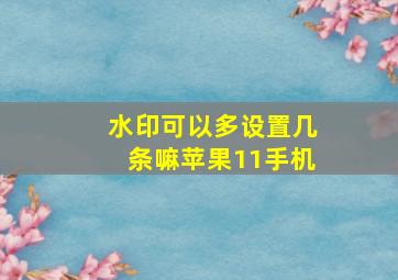 水印可以多设置几条嘛苹果11手机