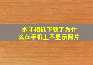 水印相机下载了为什么在手机上不显示照片