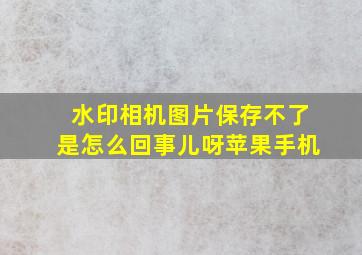 水印相机图片保存不了是怎么回事儿呀苹果手机