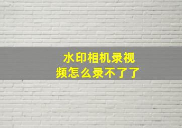 水印相机录视频怎么录不了了