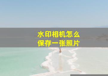 水印相机怎么保存一张照片