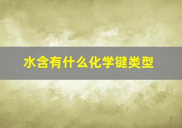 水含有什么化学键类型